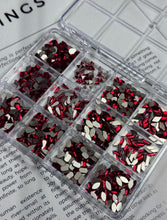 Estuche de cristales de corte minis rojas, 500 piezas