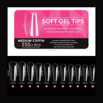 SOFT GEL TIPS MEDIUM COFFIN