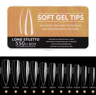 SOFT GEL TIPS LONG STILETTO